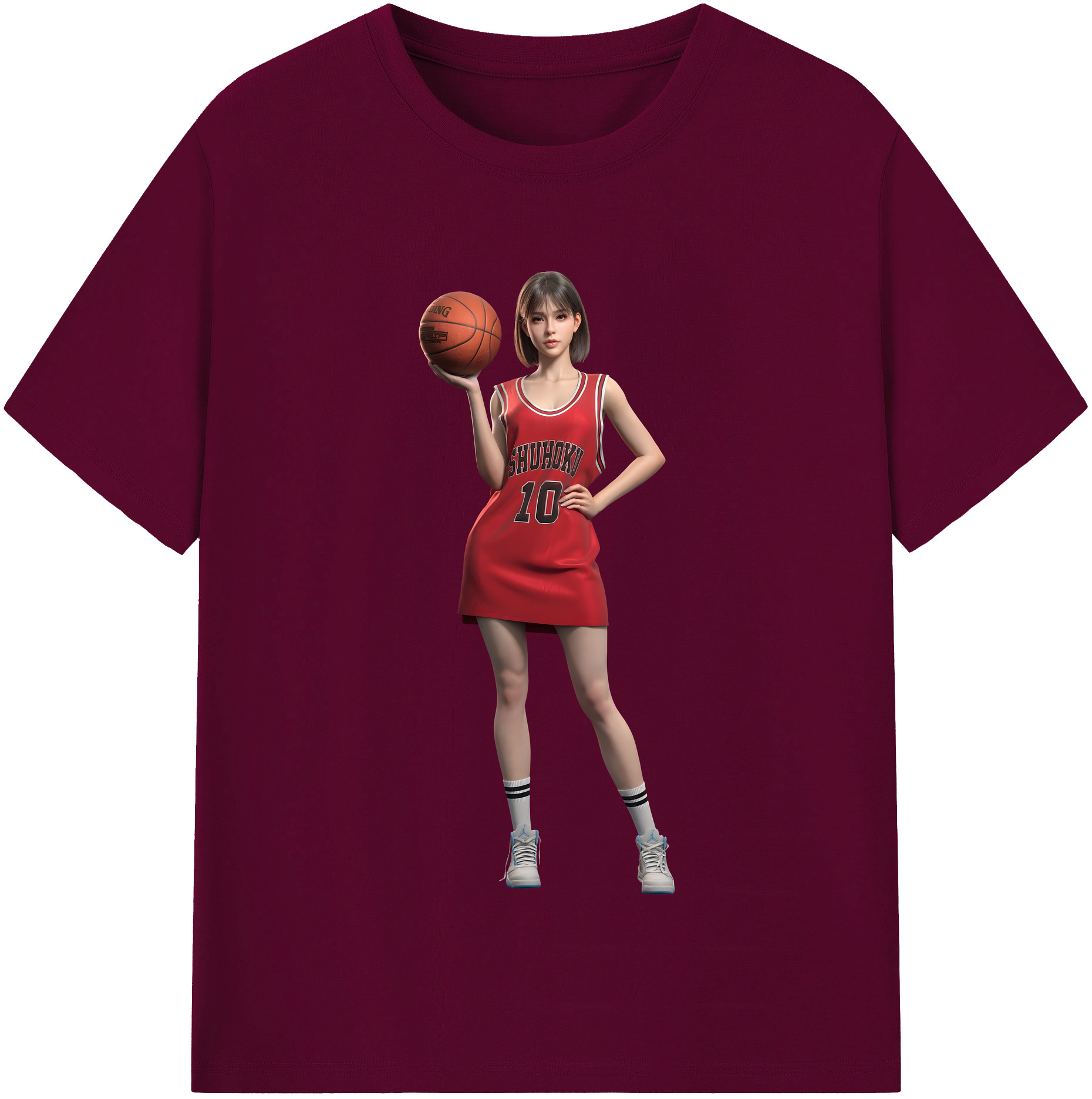 （画像用） SLAM DUNK／スラムダンク レディースカジュアルプリントTシャツ（綿100％）